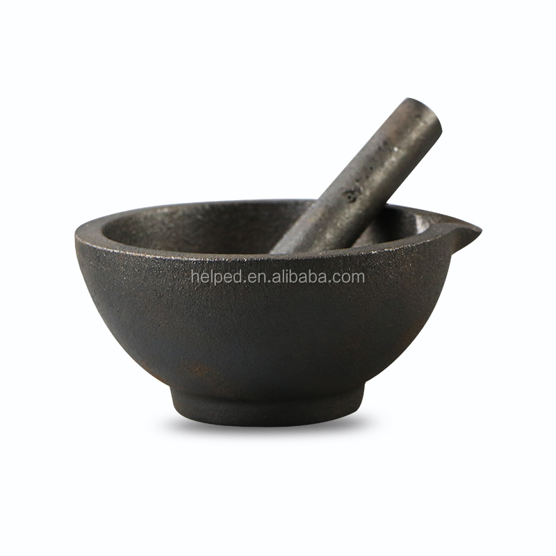 Cast iron useful round mortar-grinder set – Quleno