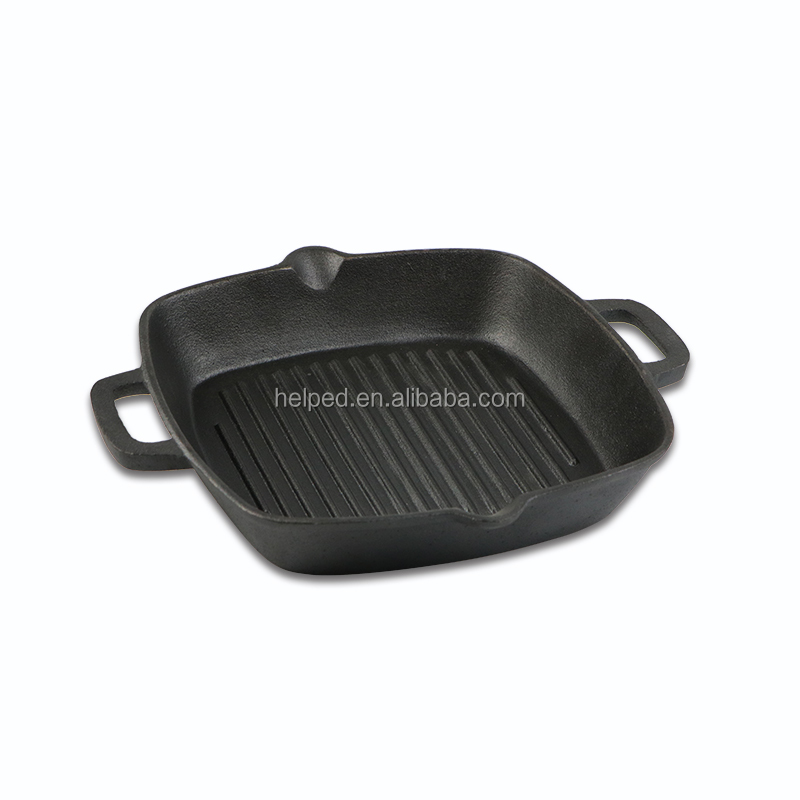 Chinese wholesale Cast Iron Casserole Pan - Non Stick Cast Iron Pan Griddle beef meat Fryer Pan – Quleno