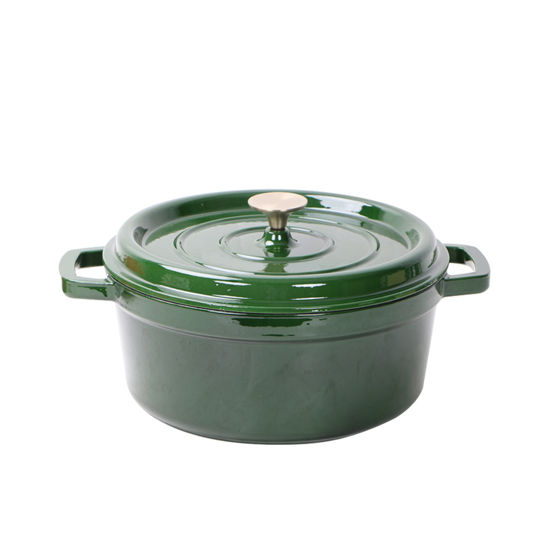 Factory Price For Cast Iron Covered Dutch Oven - green color enamel cast iron cookware – Quleno