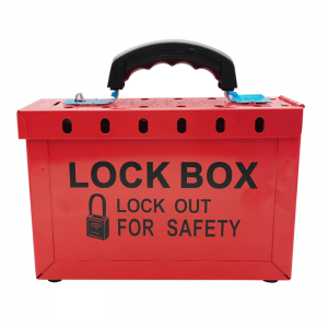 12 Padlocks Heavy Duty Steel Portable Group Loto Safety Lockout Box kanggo Manajemen Multi-wong