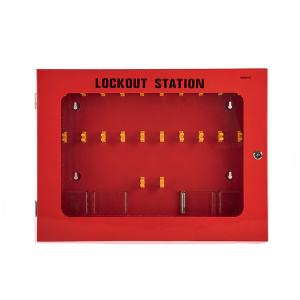 Pòtab Metal 12 Locks Gwoup Loto Sekirite Kadna Steel Lockout & Tagout Stations