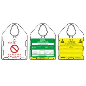 ABS Ingenieurswese Plastiek Veiligheidsuitsluiting PVC Herskryfbare karton Waarskuwing Veiligheidsetikette-steier