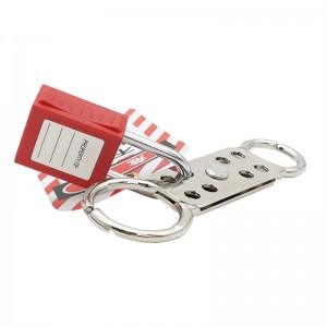Double Jaw Head Aluminium Lockout Padlock Hasp With 8-Holes For Multi-Person Management