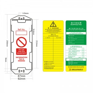 ʻEnekinia Universal Safety Tag Customized Abs Cards Scaffolding Holder