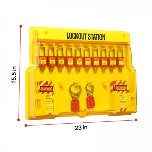 Qvand Tembok-dipasang Transparan Cover Lockout Padlock Station Loto Konci Boards