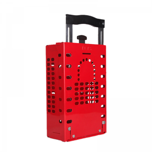 قفل أمان محمول باللون الأحمر من المعدن الصلب Loto Lockout Tagout Box Station