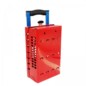 Estación de caja de etiquetado y bloqueo de Loto de acero portátil rojo con candado de seguridad