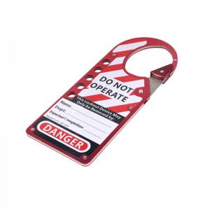 Red Writable Labeled Snap-On Aluminium 8 Holes Safety Padlock Tagout Hasp