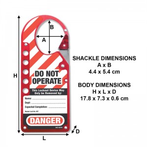 Lacăt de siguranță din aluminiu cu 8 găuri, etichetat cu etichetă roșie, cu etichetă, lacăt cu etichetare