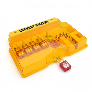 Safety Padlock Station With Dust Proof Transparent Cover For Industrial Lockout-Tagout