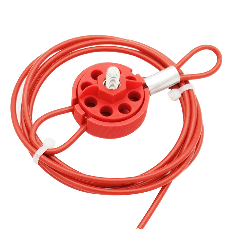 China Wholesale Long Cable Padlock Factory –  Wheel Type Red 2m Cable Tie Lockout QVAND Valve Cable Safety Lock – Qvand