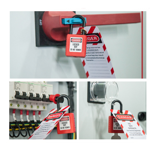 Sigurnosne PVC naljepnice za zaključavanje prilagođene opreme Sigurnosna oznaka za pregled opasnosti Oznake za električno zaključavanje