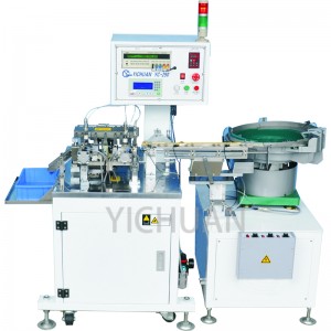 Automatic Resistor Lead Cut and Forming Machine for F Shape; insulation sleeve wearing machine