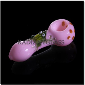 Wholesale Hand Pipe Frog Themed Design Hand Blown Glass Pipe Water Pipe Tobacco Smoking Pipe Dry Herb Glass Pipe