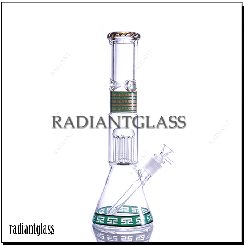 Thick Glass Beaker Ice Bong  Arm Tree Dome Perc Water Pipe