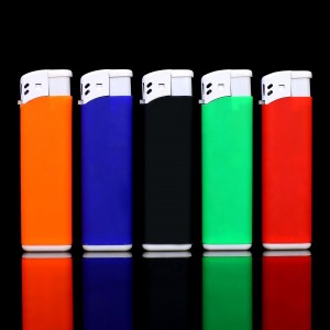 Transparent thickened explosion-proof color gas open flame lighter Free printing plastic disposable advertising lighter