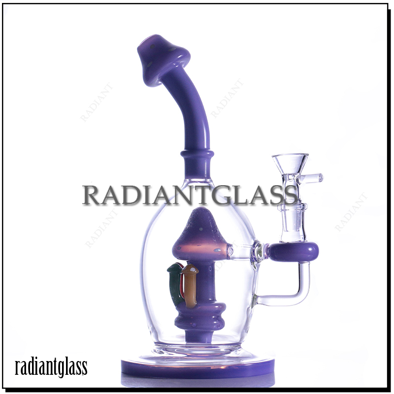 9″ Glass Bong Hookahs Psychedelic Mushroom Dab Rig Specifically Designed Percolator Hot Sell Design Oil Rigs Water Pipe Bongs