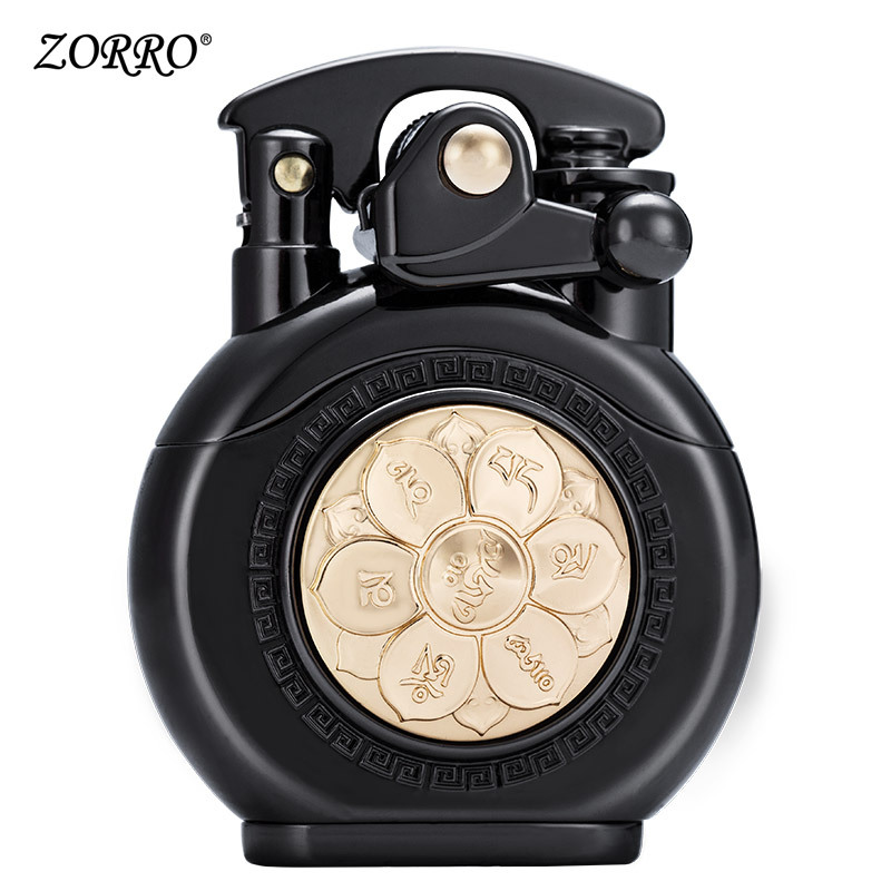 New Zoro Zorro Rocker Arm Six Character True Word Twelve Zodiac Armor Rotating Circular Clock Lighter z620