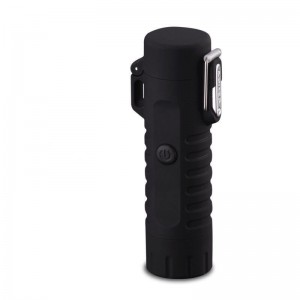 Waterproof and windproof USB rechargeable double arc lighter with flashlight function