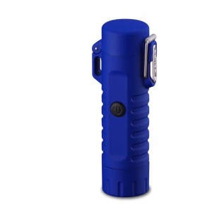 Manufacturer’s direct selling outdoor camping waterproof and windproof USB charging dual arc lighter with flashlight function