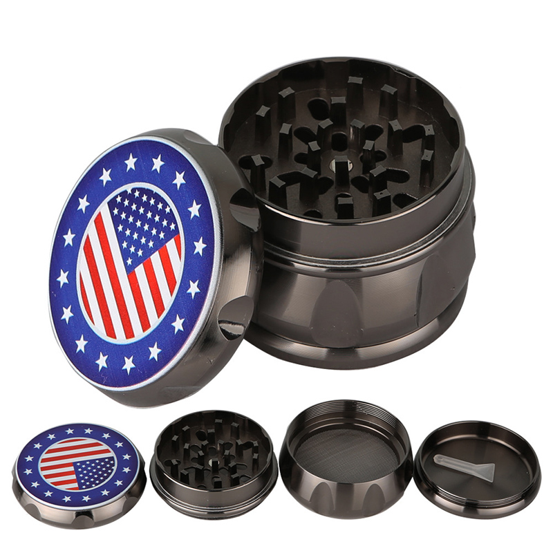 Wholesale Tabacco Grinder American Flags Herbs Crusher Supplier