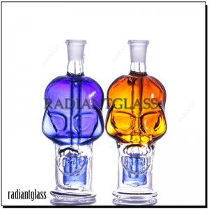 New Skull  Mini  Glass Water Pipes Pyrex Oil Burner  with Recycler  Thick Heady Glass for Smoking