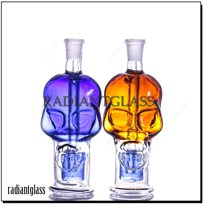 New Skull  Mini  Glass Water Pipes Pyrex Oil Burner  with Recycler  Thick Heady Glass for Smoking