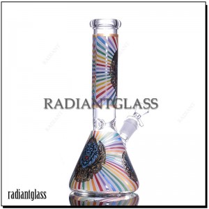 Glass Rainbow Beaker Base Water Pipe | 9.8inches