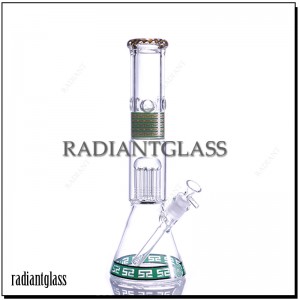 Thick Glass Beaker Ice Bong  Arm Tree Dome Perc Water Pipe