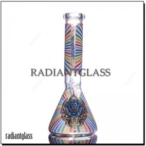 Glass Rainbow Beaker Base Water Pipe | 9.8inches