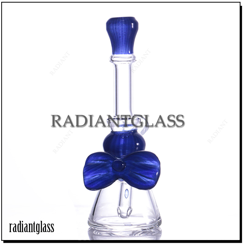 Bow-Knot Beaker Bong Glass Water Pipe – Blue And Purple