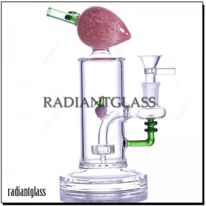 8 Inches Manufacturer Glass Bong Peach Water Pipe