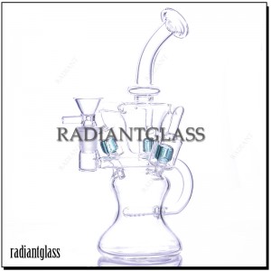 9 Inches Wholesale Glass Bent Neck Bong Recycler Water Pipe