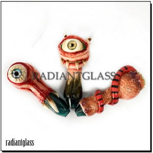 5inches 150g approx. 3D novelty glass pipe hand spoon pipes
