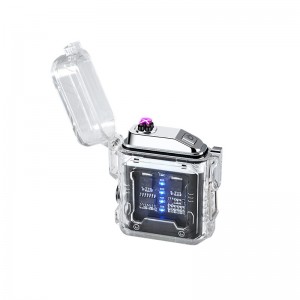 Wholesale of a complete set of gradient waterproof electronic pulse lighters with rechargeable LED power display lights for outdoor use by manufacturers
