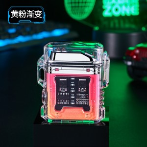 Wholesale of a complete set of gradient waterproof electronic pulse lighters with rechargeable LED power display lights for outdoor use by manufacturers