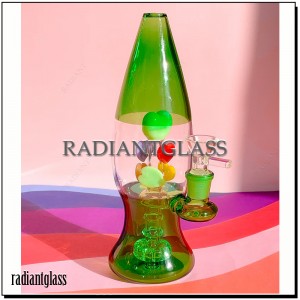 9 Inches Retro-Inspired Lava  Lamp Glass Bong or Dab Rig