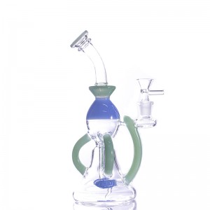 14 Inch Glass Bent Neck Recycle Bong Water Pipe