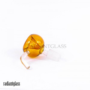 Bong Bowl 14mm Amber Glass With Curved Handle Smoking Accessories For Water Pipe Or Oil Rig