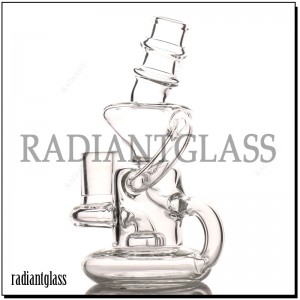 Medium Klein Recycler Bong Glass Water Pipes Dab Oil Rigs Awesome Showerhead  Perc Bowl  Quartz Banger