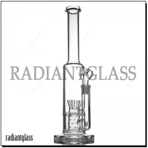 16 Inches Straight Glass Bong Water Smoking Accessory Dots Perc Flower Perc Glass Smoking Water Pipe Bowl