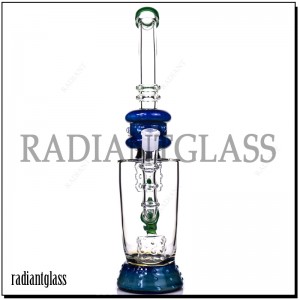 Whistle Sugar Double Cage Perc 14.8 Inches Heavy Bong