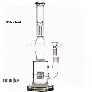 14″ Glass Water Pipe With Honeycomb Glass Bong