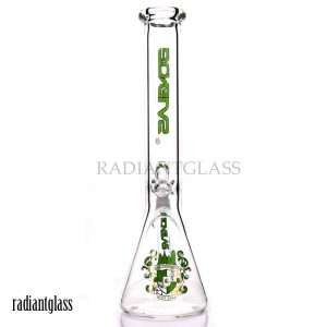 14″Color Accented Glass Beaker Bong