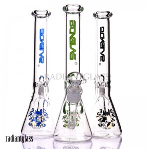 14″Color Accented Glass Beaker Bong