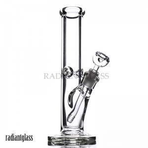 9mm Thick Fat Base Straight Bong with Ice Pinch