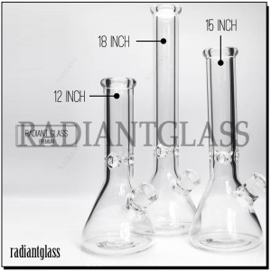 Hot Selling Wholesale 12″ Base Clear Beaker Bongs Thickness Hookah Smoking Chicha Glass Water Pipe With Ice Catcher