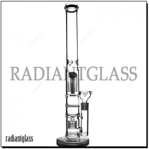 18 Inches Glass Straight Tube Bong Honeycomb Percolator 8 Arm Tree Smoking Water Pipe With Ice Catcher