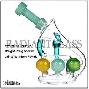 6.8″ Wholesale Three-ball Shaped Colorful Recycler Bong