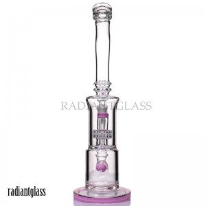 Double Perc Bend Neck Glass Water Pipe With Accessories